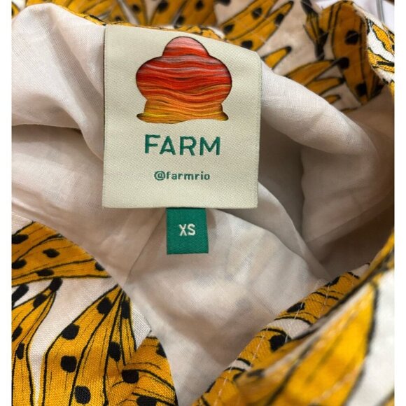 Farm Rio Spotted Bananas Cross-Back Mini Dress, Size XS, Cross-back Strap Cotton - Picture 10 of 10